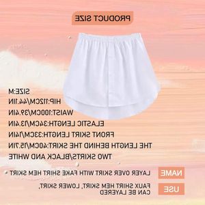 Shirt Verlenging 2 Stuks Blouse Rok Mini Petticoat Hem Verlenging (Zwart & Wit)