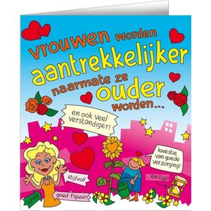 Wenskaarten - Vrouwen worden aantrekkelijker cartoon