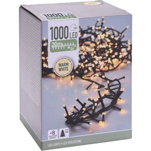 Oneiro’s luxe Cluster 1000 LED's - 20 meter - warm wit - 8 functies + geheugen - kerst – clusterverlichting- feestdagen - winter - verlichting - binnen - buiten – sfeer