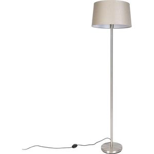 QAZQA simplo - Moderne Vloerlamp | Staande Lamp met kap - 1 lichts - H 1690 mm - Taupe - Woonkamer | Slaapkamer