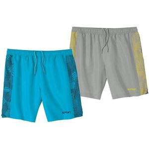 ATLAS FOR MEN - Set van 2 sportieve shorts van microvezel - Heren - Verkrijgbaar in grote maten - XXL