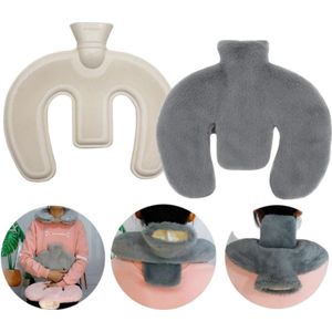 Warmwaterkruik voor de herfst/winter - 1 liter inhoud - U-vormige warmwaterkruik - Warmwaterzak - Warmwaterkruik voor de nek - Cadeau voor familie en vrienden - Lekvrije warmwaterkruik - Benodigdheden voor de herfst/winter