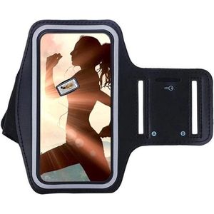 LuxeBass Sport Hardloop Armband iPhone XS XR X Samsung Galaxy S8 S9 S10 Zwart