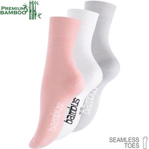 Bamboe sokken in pasteltinten - 3 paar - Naadloos - Maat 35/38