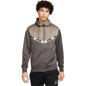NIKE Sportswear Repeat Sweatshirt Met Volledige Rits Mannen Medium Ash / Olive Grey / White - Maat L