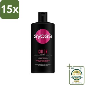 15 x Syoss Color Shampoo - Shampoo - Kleurbehoud - 440 ml - Grootverpakking - Kleurbehoud Haar - Gekleurd Haar - Highlights - Salonkwaliteit Shampoo - Verzegeling Kleurpigmenten