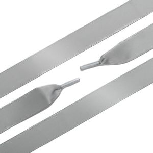 Schoenveter satijn zilver 120 cm