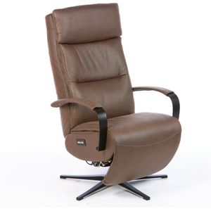 Salerno Relaxfauteuil Elektrisch Verstelbaar met Accu - Optimaal Zitcomfort - Nosagvering voor extra Ontspanning - Relax Fauteuil - Relaxstoel met Armleuning - Brown