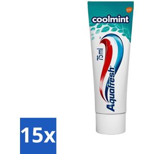 15 x Aquafresh Tandpasta Coolmint 75 ml - Tandpasta - Frisse Adem - Fluoride - Suikerzuur Bescherming - Gezond Tandvlees