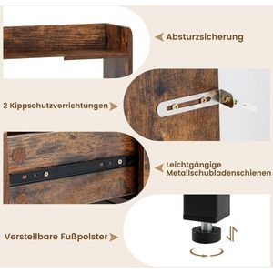 COSTWAY Make-uptafelset met kruk en spiegel, make-uptafel met laadstation, laden, open planken en spiegelkast voor slaapkamer, modern bureau (bruin)