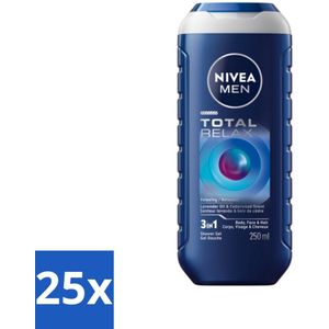 25 x NIVEA MEN - Douchegel - Total Relax - 250 ml -