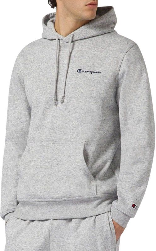 Champion - Small Embroidered Logo Hoodie - Grijs - Hoodie-trui