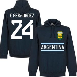 Argentinië E. Fernandez 24 Team Hoodie - Navy - S