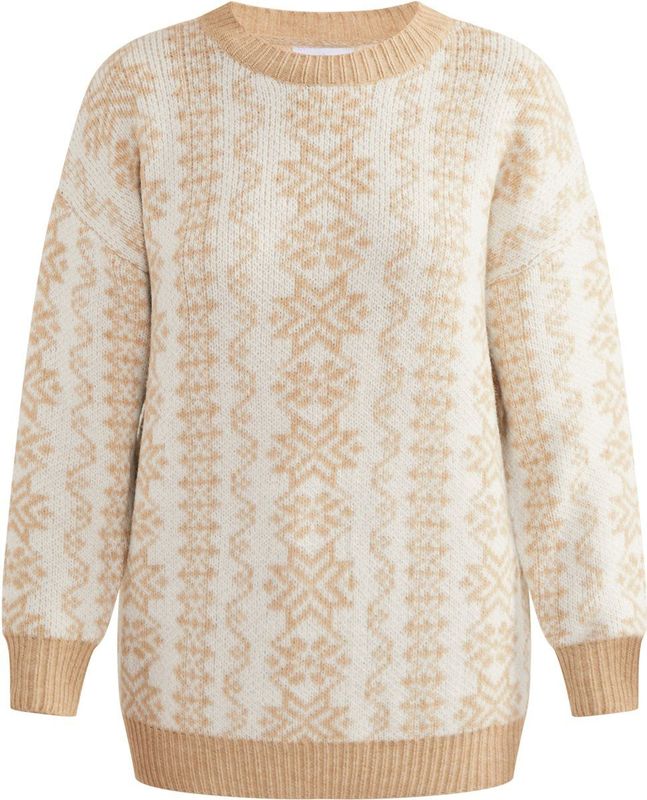 usha - BLUE LABEL - Trui - Beige / Crème - Losse Pasvorm - Lange Mouw