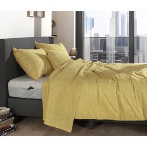 ZoHome Lino Dekbedovertrek - Lits-jumeaux - 240x200/220 cm - Aspen Yellow