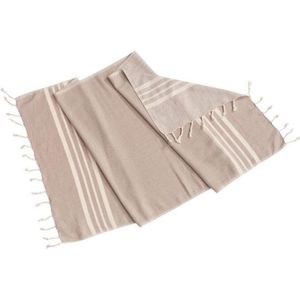 Lalay Kleine Hamamdoek Krem Sultan Taupe 100x50cm - taupe - 100 - 50 - dunne katoenen handdoek - sneldrogende saunahanddoek (niet geschikt als lendendoek)