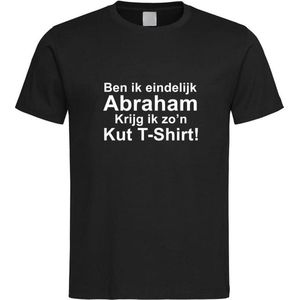 Zwart T-Shirt met “ Ben ik eindelijk Abraham krijg ik zo'n kut t-shirt  “ print Wit  Size XXL