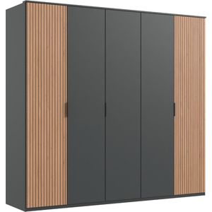 Woonexpress Kledingkast Veghel - Hout - Grijs - 225x210x58 cm (BxHxD)