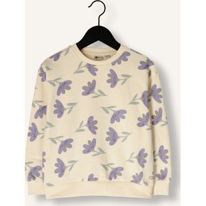 DAILY7 Sweater Flowers Truien & Vesten Meisjes - Sweater - Hoodie - Vest- Ecru - Maat 104
