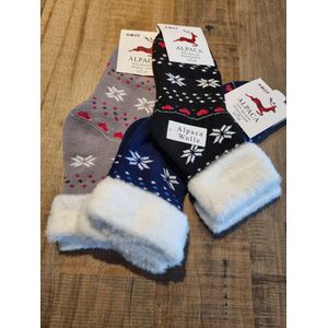 3 Paar - 100% Alpaca Wollen Sokken - Maat 35-38 - Huissokken - Wintersokken - Cadeau Artikel