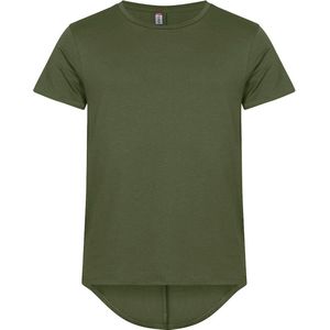 Clique 2 Pack Heren T-shirt met verlengd rugpand kleur Leger groen maat 3XL