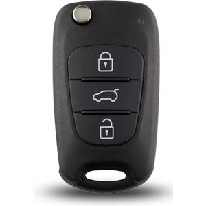 XEOD Autosleutelbehuizing - sleutelbehuizing auto - sleutel - Autosleutel / Geschikt voor: Hyundai / Kia 3 knops Freesgroef rechts