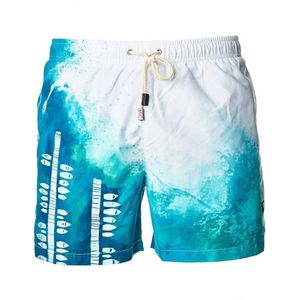 Zwembroek Jongens Sanwin - Blauw/Wit Design Print - Maat 6/116