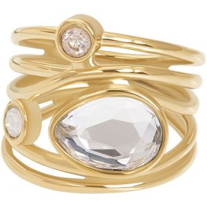 Fame-Bloom Opal-Goudkleurig-Dames Ring