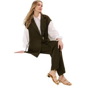 Trendyol Khaki Vest-Broek Geweven Onder-Top Set Tctss25Us00024