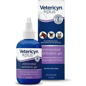 Vetericyn® Plus Alle Dieren Antimicrobiële Ooggel - Verlicht jeuk en pijn veroorzaakt door allergieën, beschadigde of ontstoken hoornvliezen en verzacht de symptomen van Pink Eye.