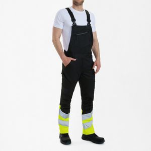 F. Engel 3546 Safety Bib Overall Stretch Black/Yellow maat 42