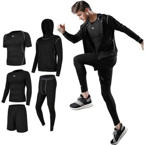 Fitness Set 5-delig voor Mannen - Ademend en Sneldrogend Sportoutfit