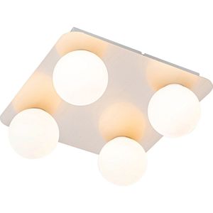 QAZQA cederic - Moderne Plafondlamp - 4 lichts - L 26 cm - Staal - Buitenverlichting