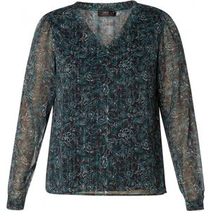 YESTA Dana Blouse - Black Multi Colour - maat X-0(44)