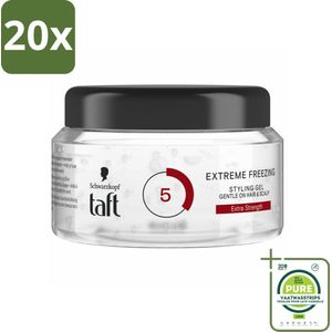 20 x Taft - Extreme Freezing 5 - Styling Gel - IJzige controle - 200 ml - Grootverpakking - Haar Gel - Styling Gel - Taft Extreme Freezing Gel - Sterke Fixatie - Bevroren Look