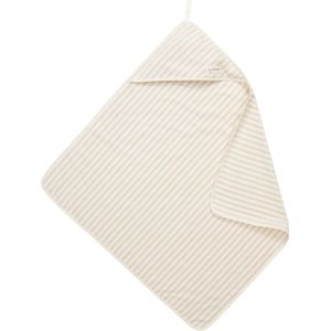 Koeka baby badcape Playa - 100x100cm - biologisch badstof - beige/wit gestreept