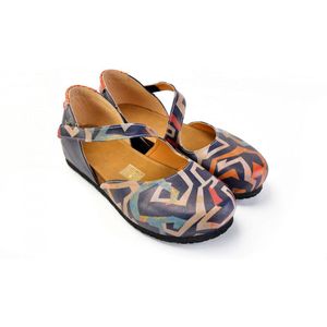 GOBY Clogs met Patroon – Handgemaakt – Hoge Kwaliteit – Meisjesprint – Maat 36