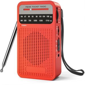 Azomor® Kleine draagbare FMAM zakradio met uitstekende ontvangst en stereogeluid