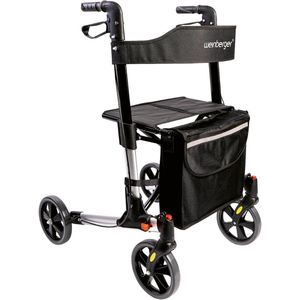 Lichte Inklapbare Alu-Rollator met Tas en Bremsen - Hoogteverstellbaar en Slechts 7,3 kg
