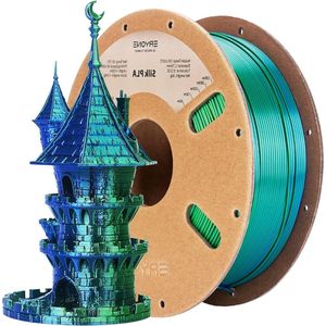 Tweekleurig 175 mm PLA-filament voor 3D-printers 1 kg spoel - zijde blauw en groen - hoge precisie 002 mm