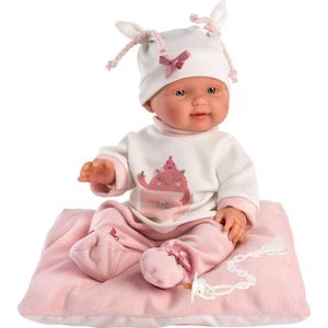 Llorens mini babypopje Bebita met roze kussen - 26cm