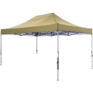 Partytent - Pop-Up Partytenten - Easy up Tent - Vouwtent - Party Tent Opvouwbaar - 3x4.5m - Canopy Tent - Waterdichte - voor Tuin Evenementen - en Feesten - Zonwering - voor Feest - Tuin - Camping of Markt - Khaki