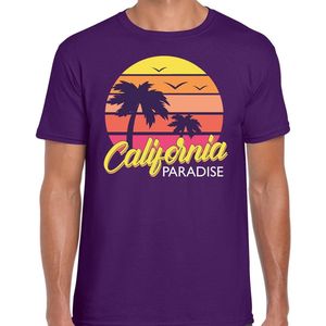 California zomer t-shirt / shirt California paradise paars voor heren L
