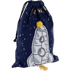 Tas DKD Home Decor Explore the Universe Blauw Wit Polyester (26 x 1 x 37 cm)