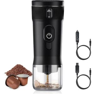 Minipresso - Draagbare koffiemachine - reis koffiezetapparaat 12 volt - draagbare espressomachine - voor in de auto - hete koffie in 5 minuten