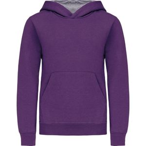 Kariban Kinder hooded sweater met gecontrasteerde capuchon K453 - Purple / Oxford Grey - 6/8 Y (6/8 ans)