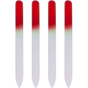 Glazen Nagelvijl Rood - 4 Stuks - Glasvijl – Manicure - oDaani