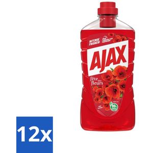 Ajax - Allesreiniger - Fête des Fleurs - Intense Frisheid - Langdurige Geurverspreiding - 1 L - Voordeelverpakking - 12 stuks