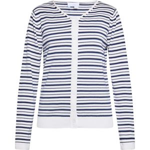 usha - BLUE LABEL - Gebreid Vest - Marine/Wit - Slanke Pasvorm