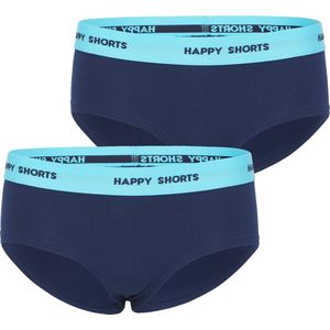 Happy Shorts Dames Hipster Navy Blauw 2-Pack - Maat M